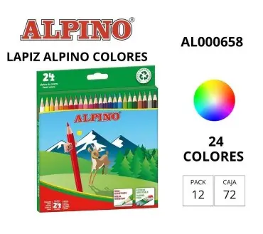 LÁPICES DE COLORES ALPINO SURTIDOS – ESTUCHE 24 COLORES