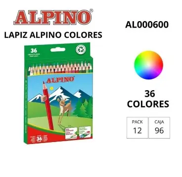 LÁPICES DE COLORES ALPINO SURTIDOS – ESTUCHE 36 COLORES