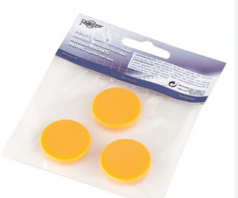 IMANES MULTIUSO REDONDOS 30 MM AMARILLO FAIBO – BLÍSTER 3 UD