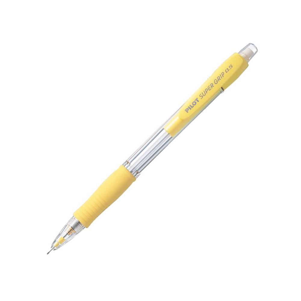 PORTAMINAS PILOT SUPER GRIP AMARILLO 0,5 MM – SUJECIÓN DE CAUCHO