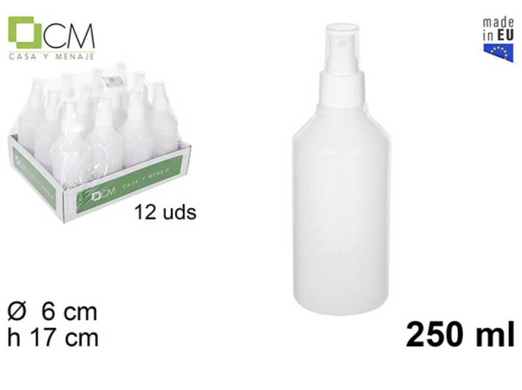 BOTELLA PULVERIZADORA 250 ML · SPRAY · RECARGABLE