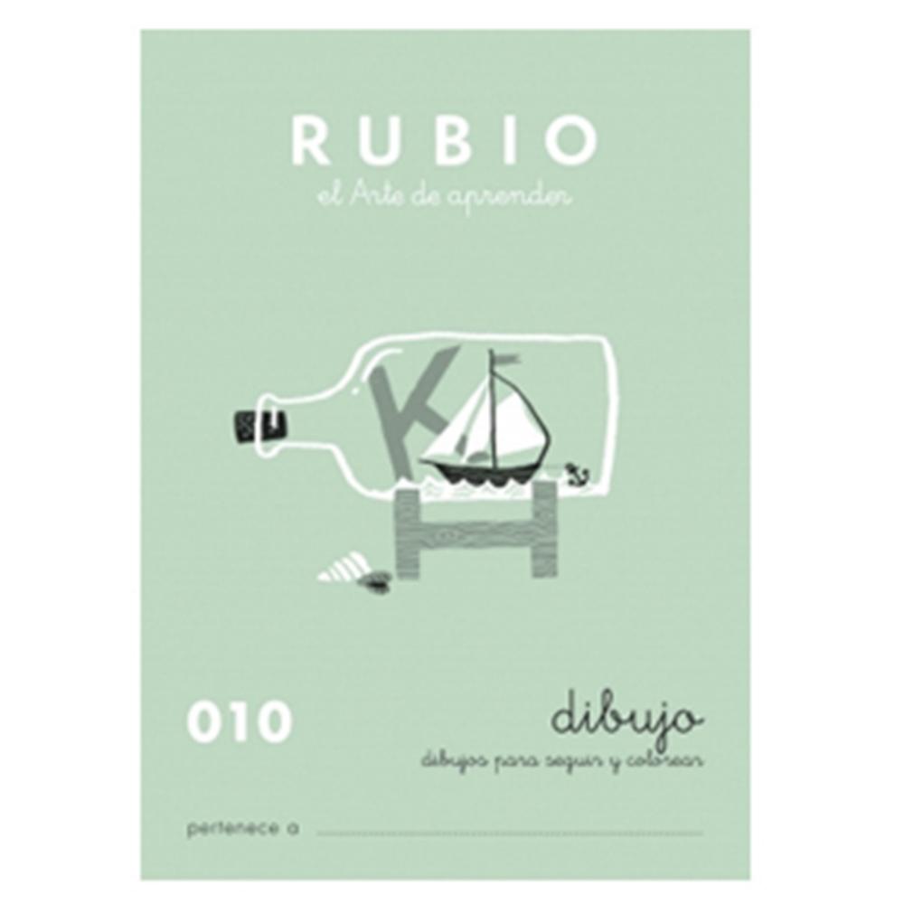 CUADERNO RUBIO 010 ESCRITURA – DIBUJOS PARA REPASAR Y COLOREAR (A5, 20 PÁGINAS, +5 AÑOS)