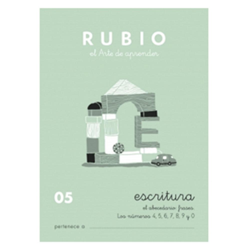 CUADERNO RUBIO 05 ESCRITURA – ABECEDARIO, FRASES Y NÚMEROS 0–9 (+5 AÑOS)