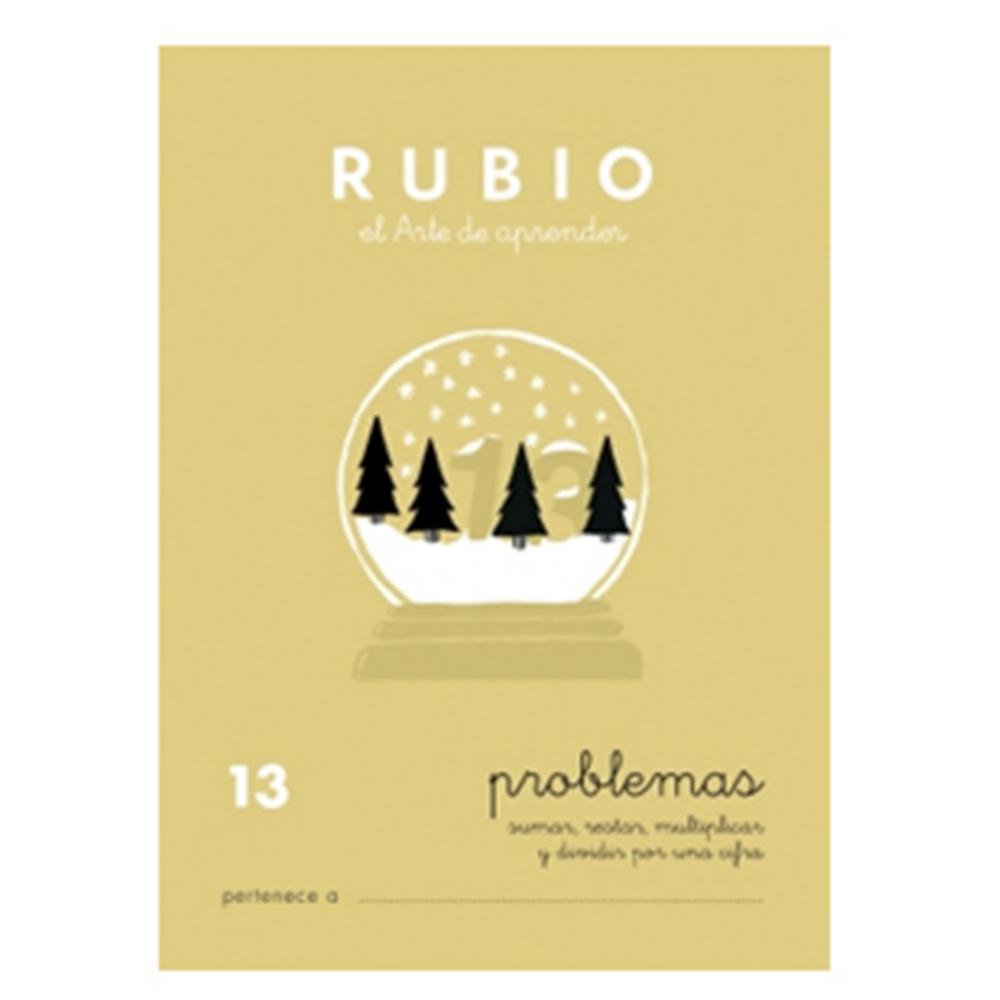 CUADERNO RUBIO 13 PROBLEMAS – SUMAS, RESTAS, MULTIPLICACIONES Y DIVISIONES POR UNA CIFRA (A5, 20 PÁGINAS, COLOR)