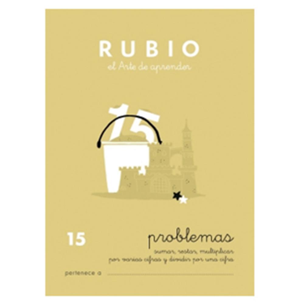 CUADERNO RUBIO 15 PROBLEMAS – SUMAS, RESTAS, MULTIPLICACIONES (VARIAS CIFRAS) Y DIVISIONES (1 CIFRA) · A5 · 20 PÁGINAS · COLOR