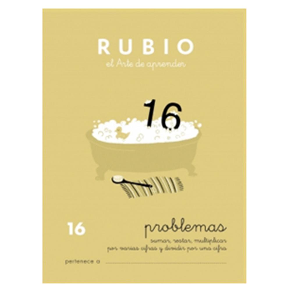 CUADERNO RUBIO 16 PROBLEMAS – SUMAS, RESTAS, MULTIPLICACIONES (VARIAS CIFRAS) Y DIVISIONES (1 CIFRA) · A5 · 20 PÁGINAS · COLOR