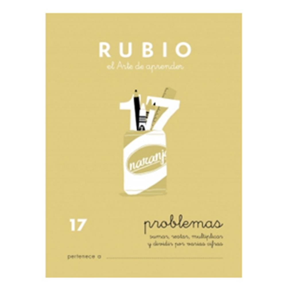 CUADERNO RUBIO 17 PROBLEMAS – SUMAS, RESTAS, MULTIPLICACIONES (VARIAS CIFRAS) Y DIVISIONES (2 CIFRAS) · A5 · 20 PÁGINAS · COLOR