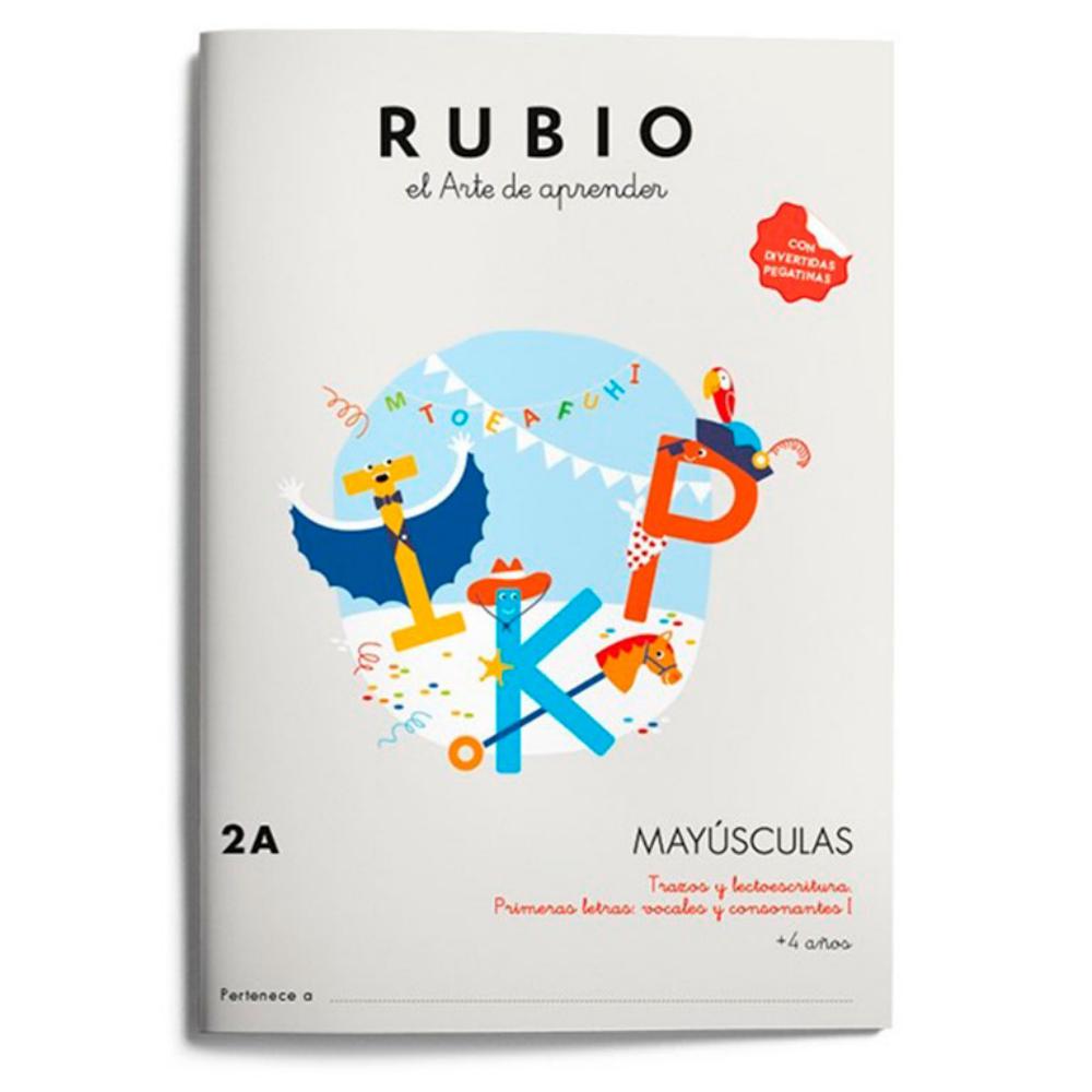 CUADERNO RUBIO 2A MAYÚSCULAS – PRIMERAS LETRAS (+4 AÑOS) · A4, 32 PÁGINAS, CON PEGATINAS