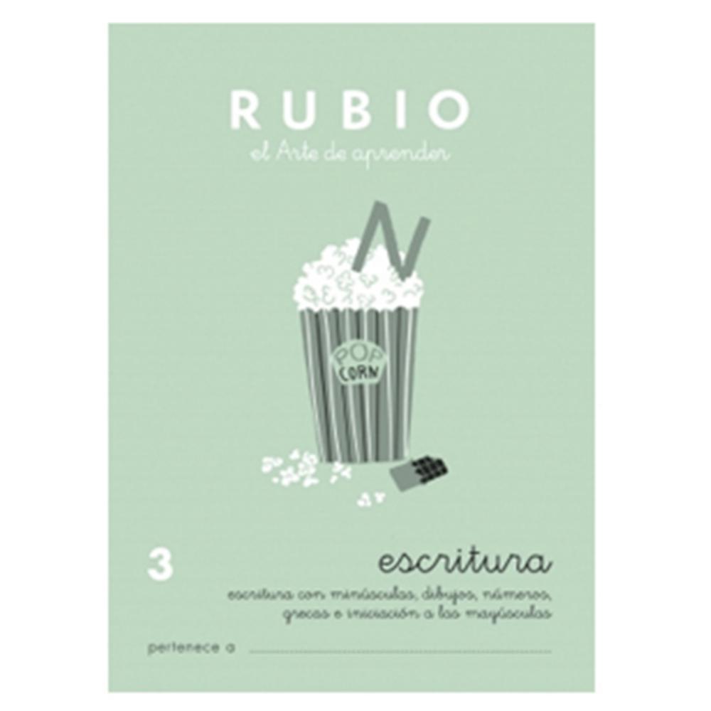 CUADERNO RUBIO 3 ESCRITURA – MINÚSCULAS, NÚMEROS, GRECAS E INICIACIÓN A MAYÚSCULAS (+6 AÑOS) · A5, 20 PÁGINAS