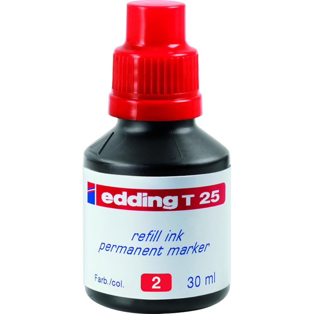 TINTA EEDING ROJA T-25 PARA ROTULADOR EDDING 25 ML
