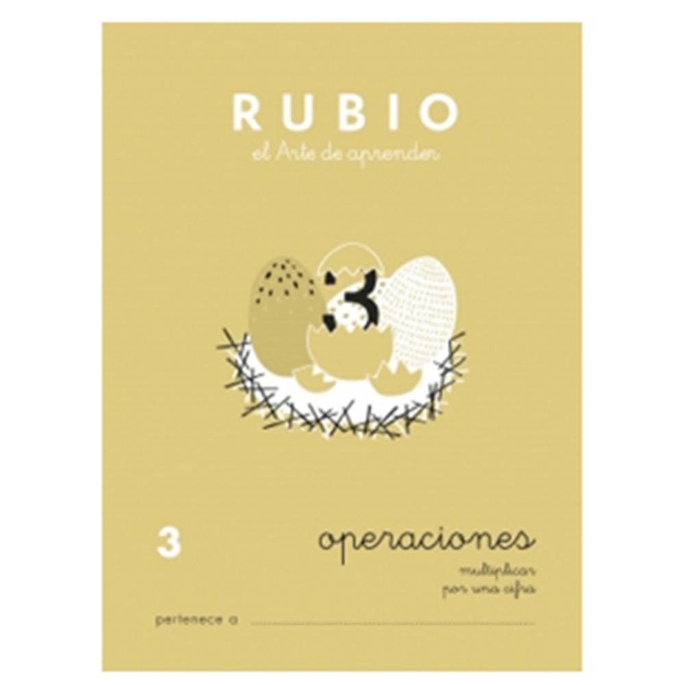 CUADERNO RUBIO 3 OPERACIONES – MULTIPLICACIONES POR UNA CIFRA (A5, 20 PÁGINAS, COLOR)