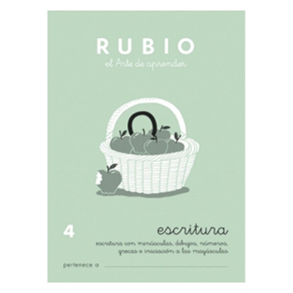 CUADERNO RUBIO 4 ESCRITURA – MINÚSCULAS, NÚMEROS, GRECAS E INICIACIÓN A MAYÚSCULAS (+6 AÑOS) · A5, 20 PÁGINAS