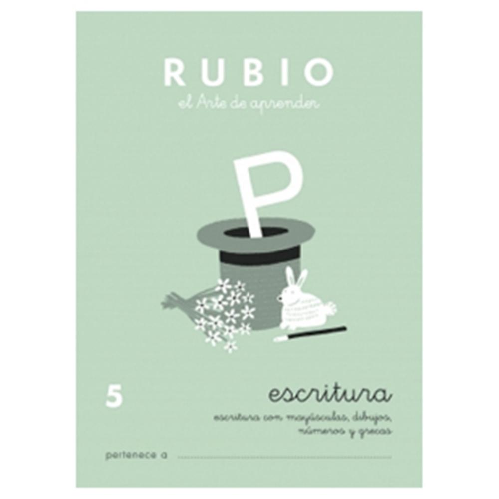 CUADERNO RUBIO 5 ESCRITURA – MAYÚSCULAS, MINÚSCULAS, NÚMEROS Y GRECAS (+7 AÑOS) · A5, 20 PÁGINAS