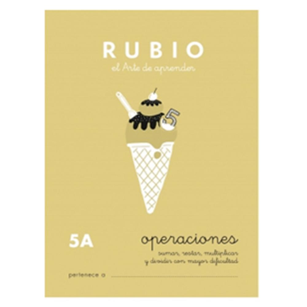 CUADERNO RUBIO 5A OPERACIONES – SUMAS, RESTAS, MULTIPLICACIONES Y DIVISIONES POR VARIAS CIFRAS (A5, 20 PÁGINAS, COLOR)
