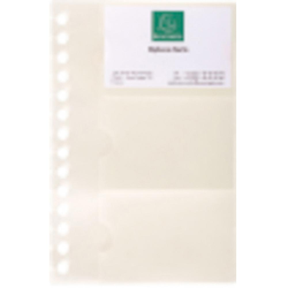 PORTA-TARJETAS DE VISITA AMOVIBLES EXACARD CON ESPIRAL – RECAMBIOS 60 FUNDAS CRISTAL (19 X 12,5 CM)