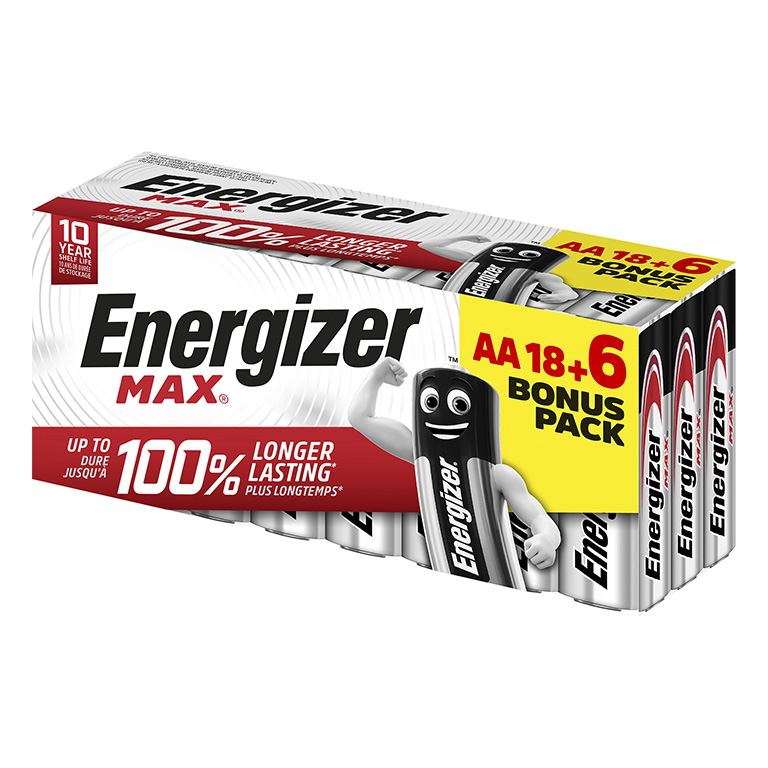 PILAS ENERGIZER ALCALINAS MAX AA 24 UNIDADES