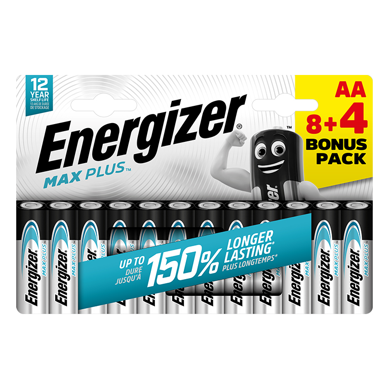 PILAS ENERGIZER ALCALINAS MAX PLUS AA 12 UNIDADES