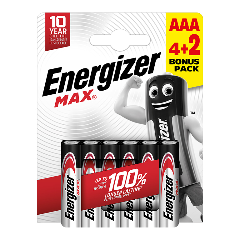 PILAS ENERGIZER MAX POWER AAA (LR03) – PACK 6 UNIDADES
