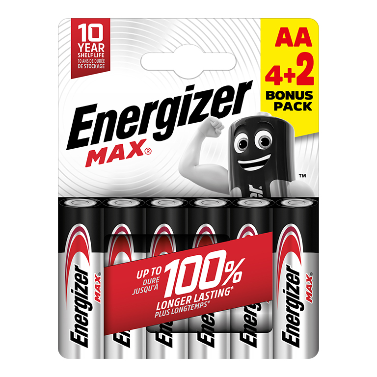 PILAS ENERGIZER MAX POWER LR06 AA – PACK 6 UNIDADES