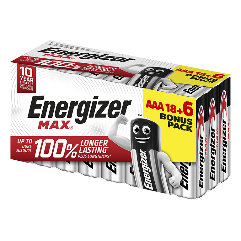 PILAS ENERGIZER POWER MAX AAA – PACK 24 UNIDADES (18+6)