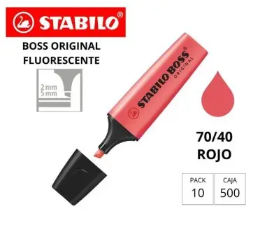 MARCADOR FLUORESCENTE STABILO BOSS 70–ROJO