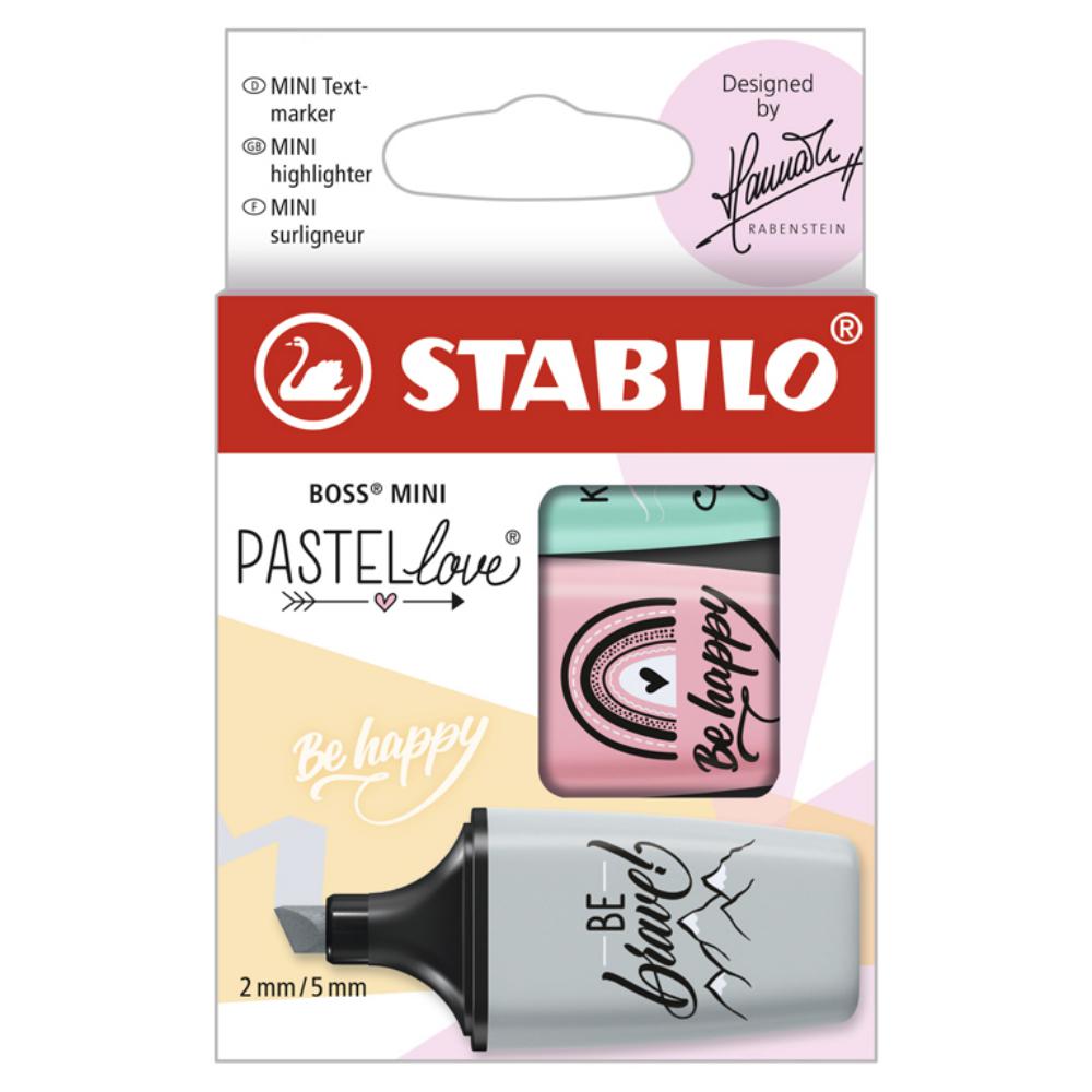 ROTULADOR STABILO BOSS MINI PASTEL LOVE ESTUCHE 3 UNIDADES