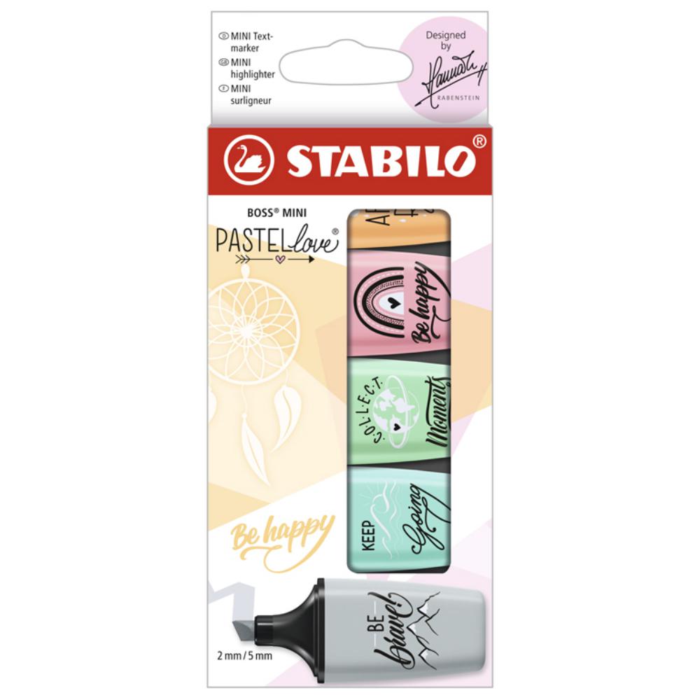 ROTULADOR STABILO BOSS MINI PASTEL LOVE – ESTUCHE 5 UNIDADES