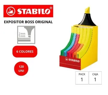 MARCADOR FLUORESCENTE STABILO BOSS EXPOSITOR 120 UDS