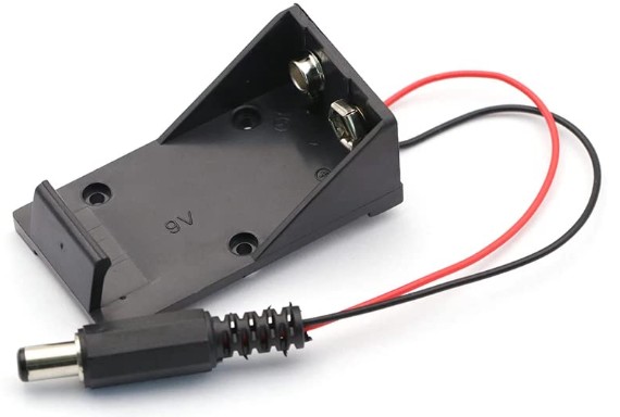 PORTAPILAS 9V CON TAPA, INTERRUPTOR Y CABLE