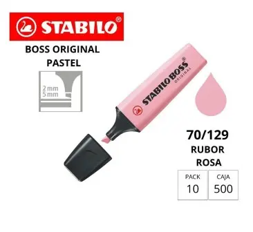 MARCADOR FLUORESCENTE STABILO BOSS 70–RUBOR ROSA