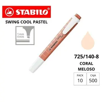ROTULADOR STABILO FLUORESCENTE FINO SWING COOL PASTEL CORAL MELOSO