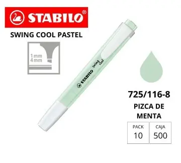 MARCADOR FLUORESCENTE STABILO FINO SWING COOL PASTEL VERDE MENTA