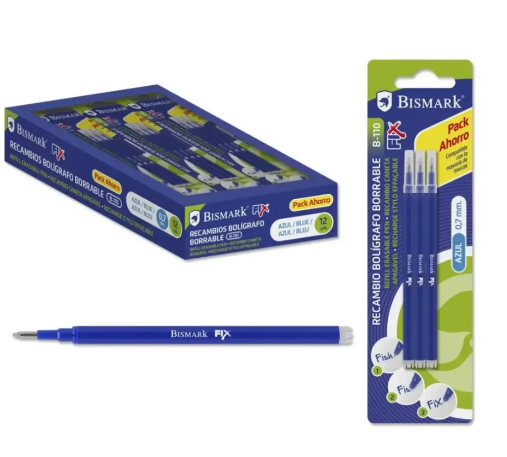 RECAMBIO BOLIGRAFO BORRABLE AZUL BISMARK
