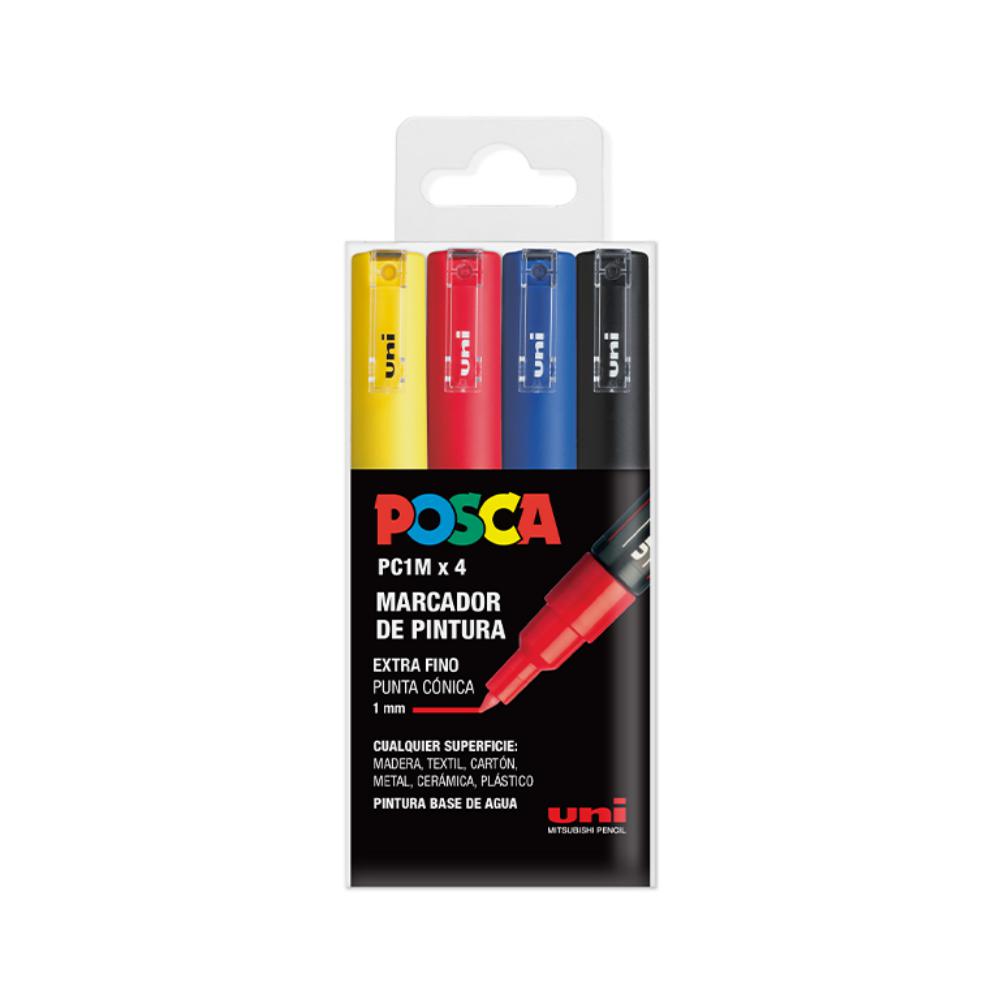 ROTULADOR POSCA PC-1M/4C ESTUCHE 4 COLORES BÁSICOS