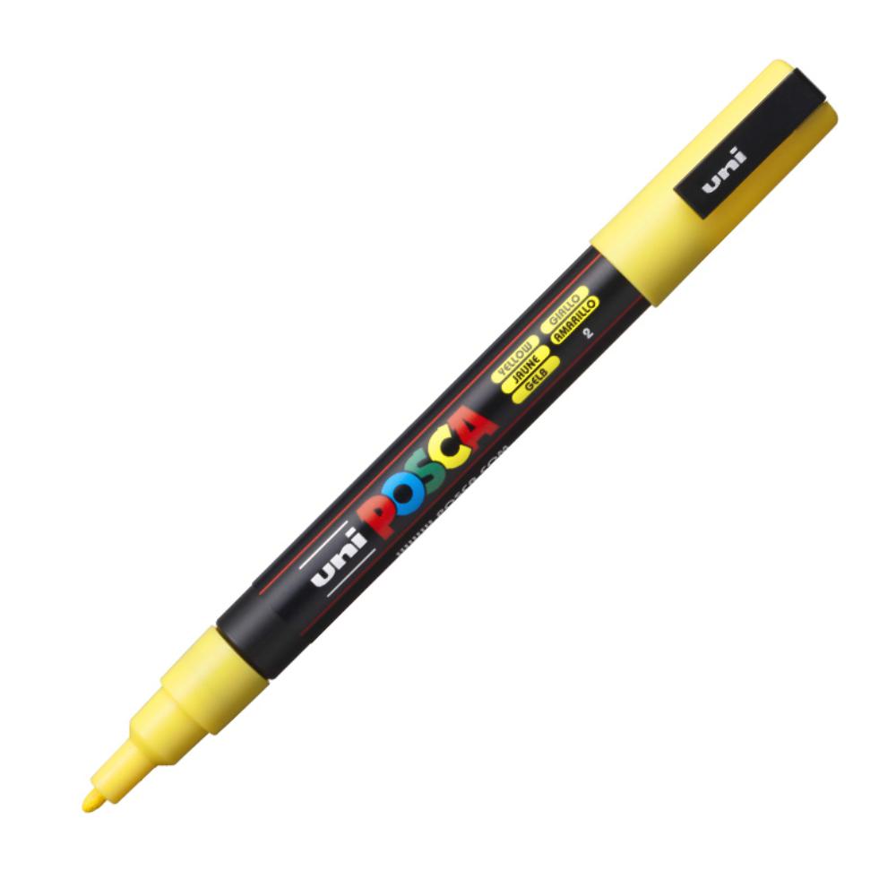 ROTULADOR UNI POSCA PC-3M AMARILLO MARCADOR DE PINTURA BASE AGUA 0,9–1,3 MM