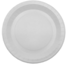 PLATO DE CARTÓN BLANCO / DORADO Ø 22,5 CM