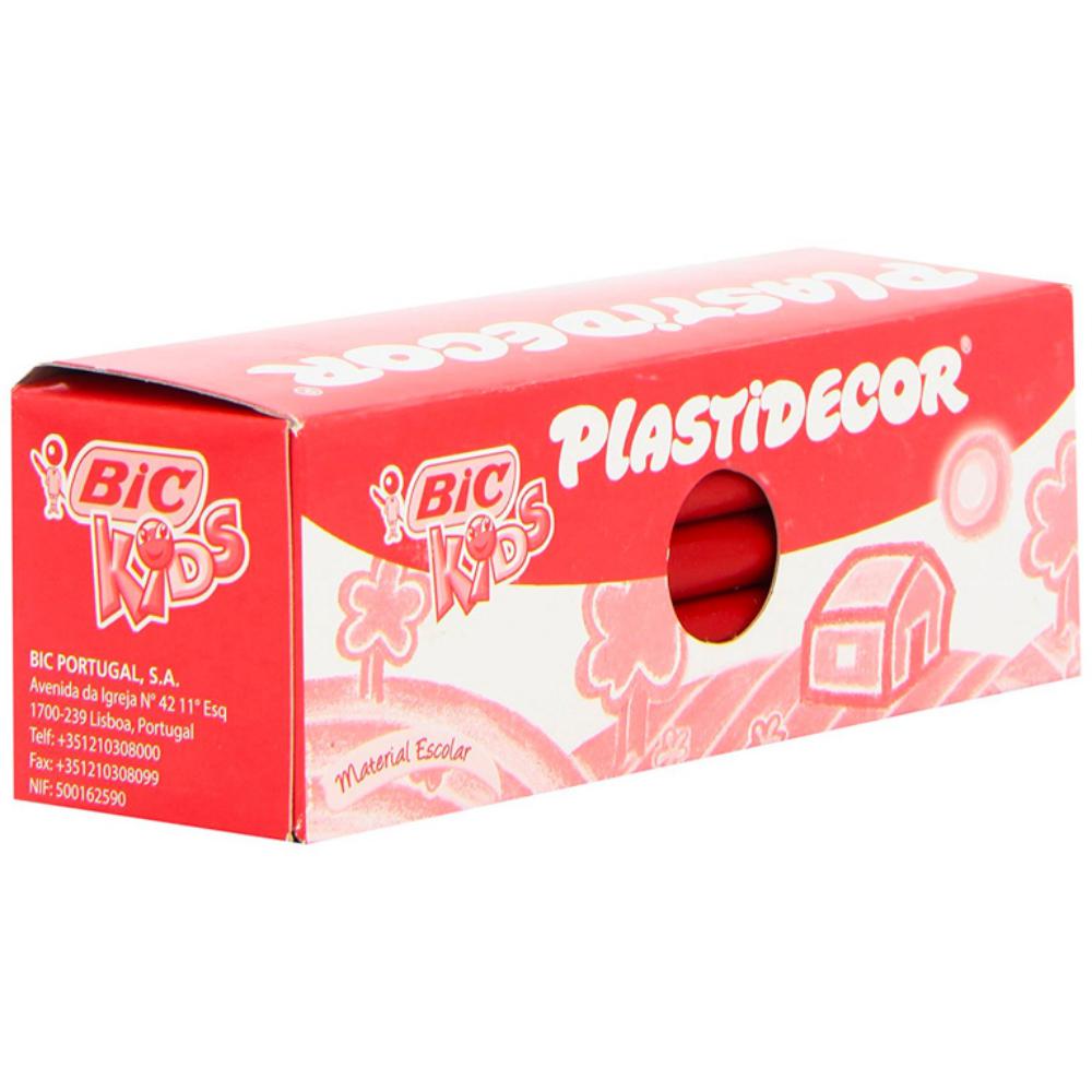 CERAS PLÁSTICAS BIC PLASTIDECOR KIDS ROJO  · CAJA 25 · LIMPIAS Y RESISTENTES · BORRABLES · AFILABLES