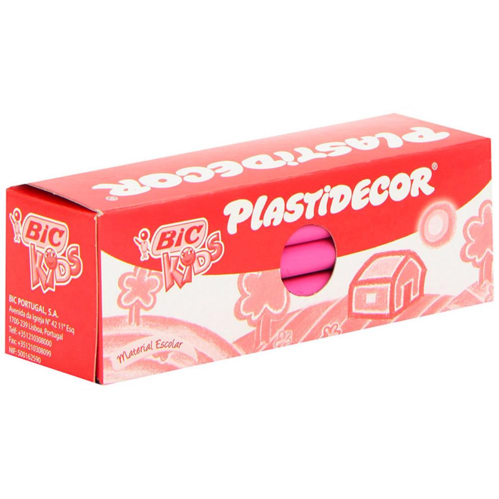 CERAS PLÁSTICAS BIC PLASTIDECOR KIDS ROSA  · CAJA 25 · LIMPIAS Y RESISTENTES · BORRABLES · AFILABLES