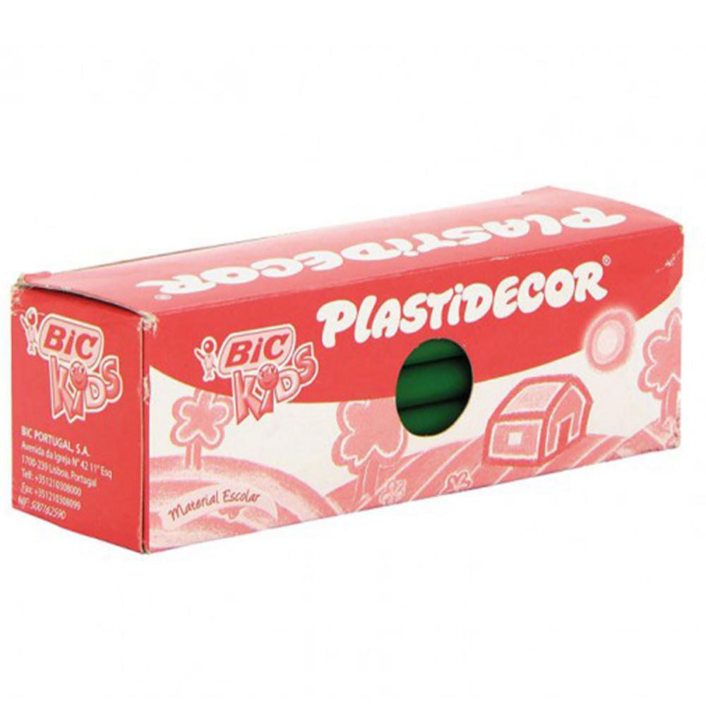 CERAS PLÁSTICAS BIC PLASTIDECOR KIDS VERDE CLARO  · CAJA 25 · LIMPIAS Y RESISTENTES · BORRABLES · AFILABLES