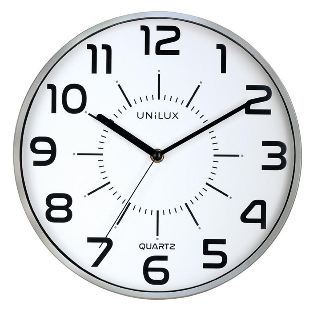 RELOJ DE PARED UNILUX POP – GRIS METALIZADO