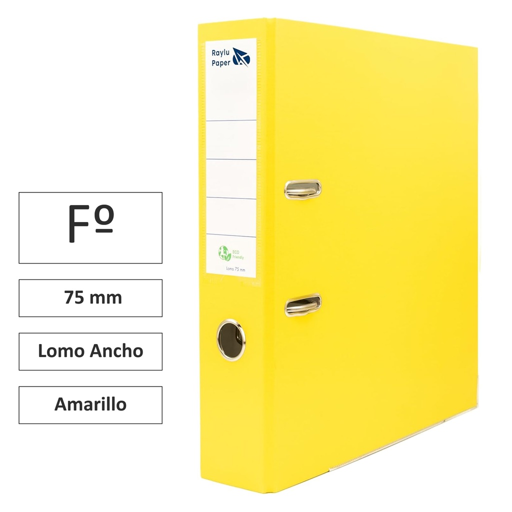 ARCHIVADOR RADO RAYLU FOLIO LOMO ANCHO 75MM AMARILLO