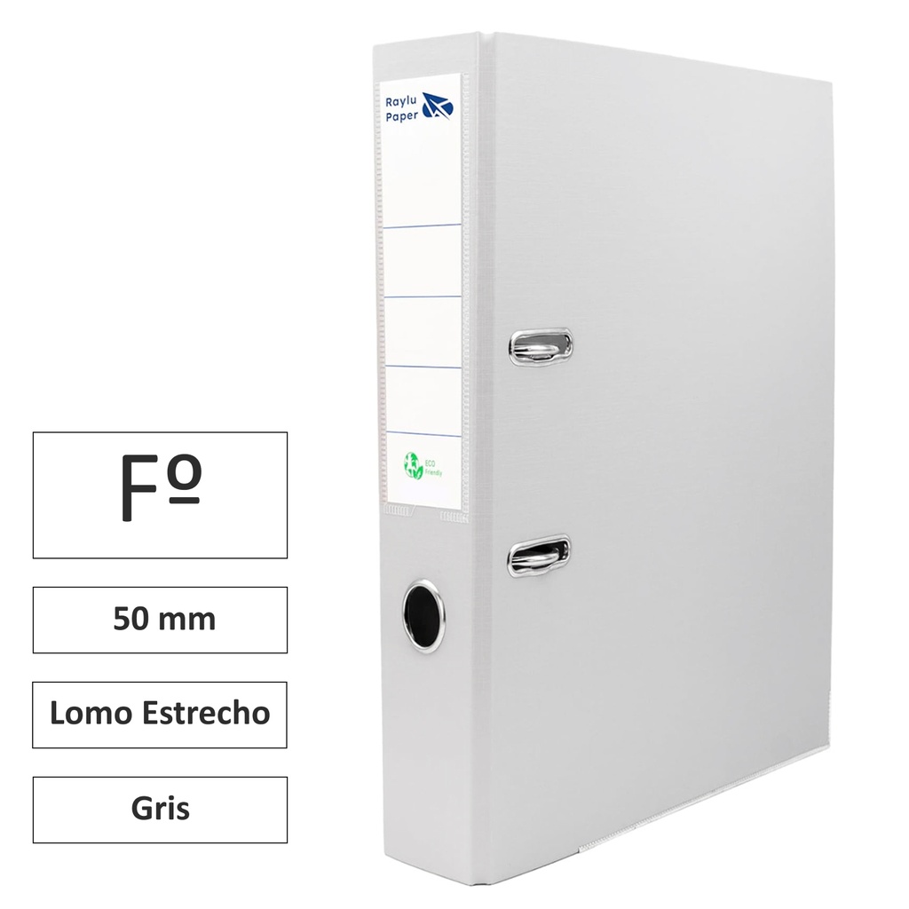 ARCHIVADOR RADO RAYLU FOLIO LOMO ESTRECHO 50MM GRIS