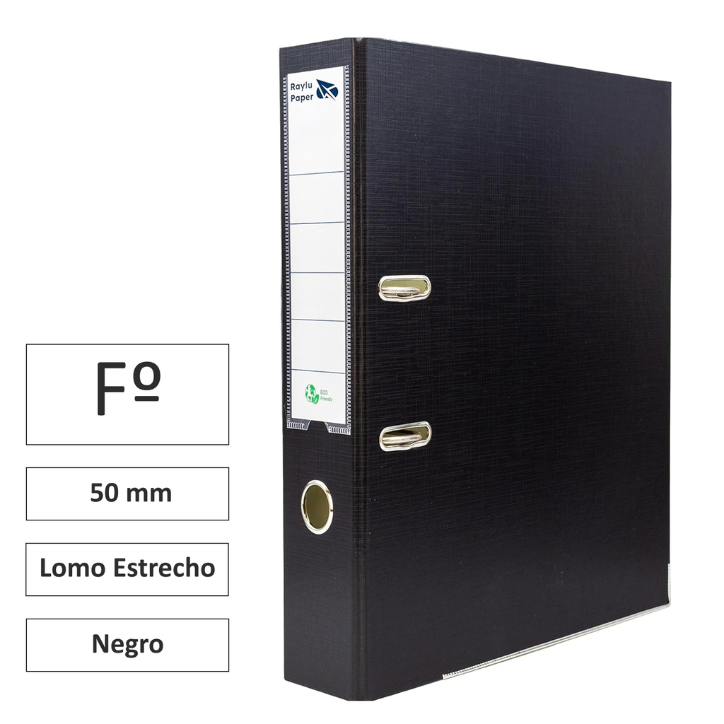 ARCHIVADOR RADO RAYLU FOLIO LOMO ESTRECHO 50MM NEGRO
