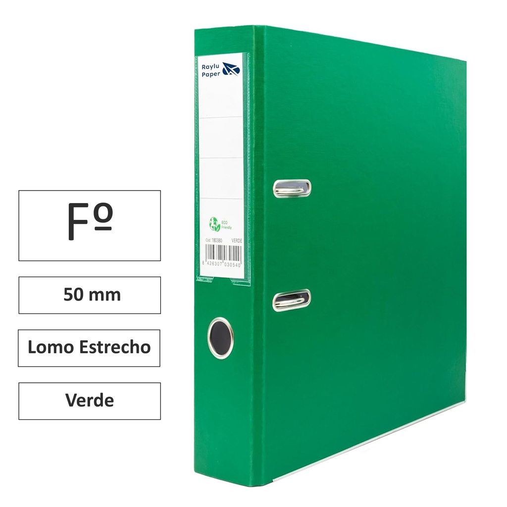 ARCHIVADOR RADO RAYLU FOLIO LOMO ESTRECHO 50MM VERDE