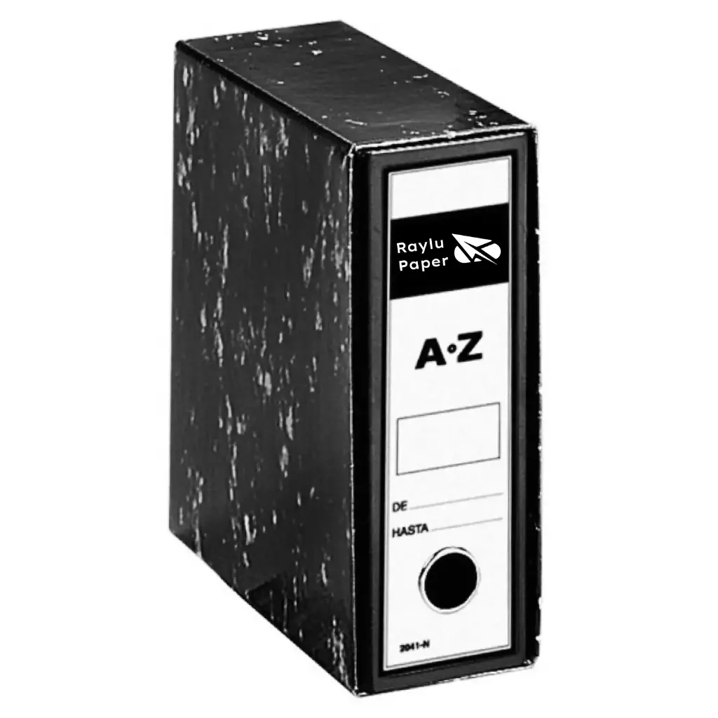 ARCHIVADOR RAYLU PAPER AZ A4 NEGRO JASPEADO