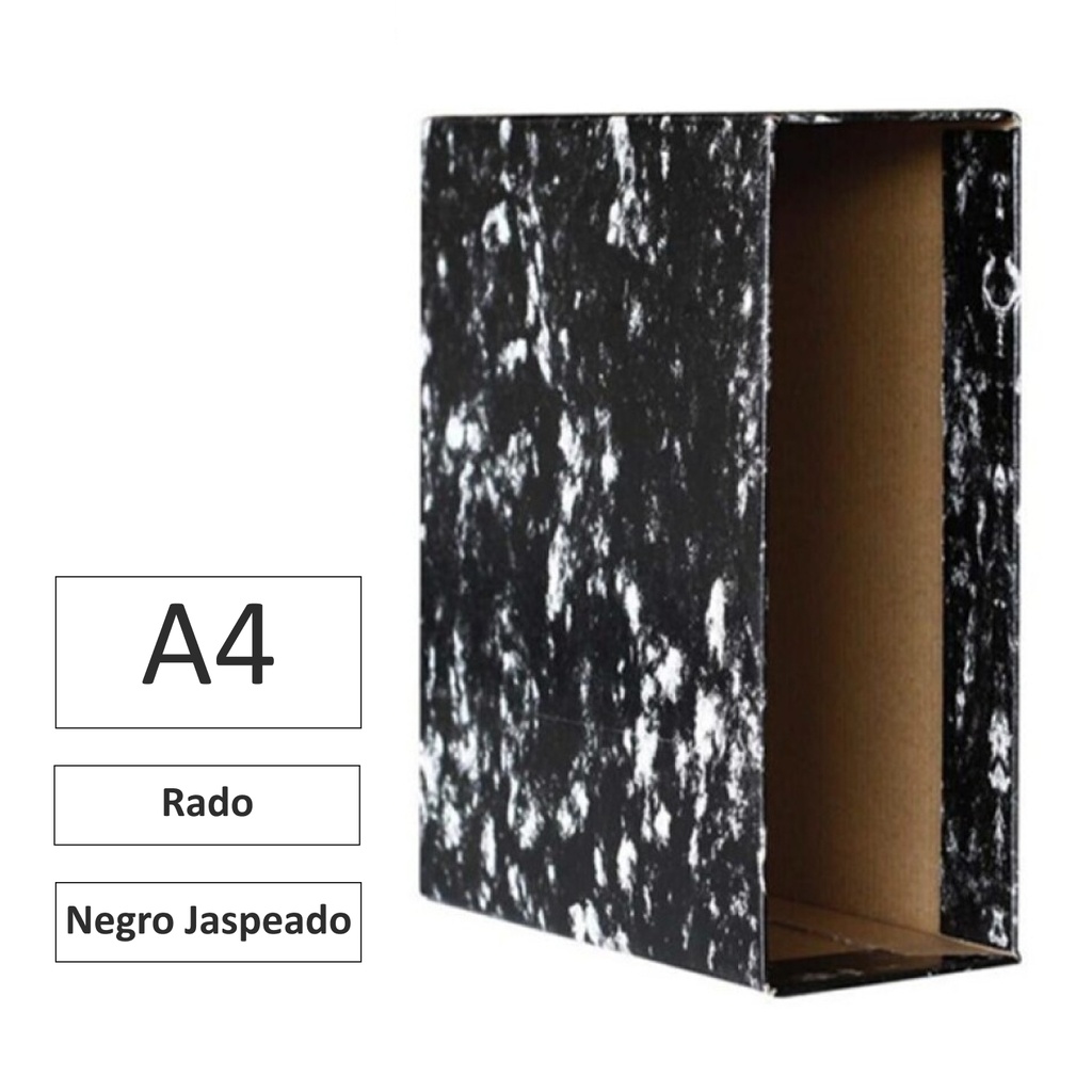 CAJA ARCHIVADOR A4 NEGRO JASPEADO- TIPO RADO- RAYLU
