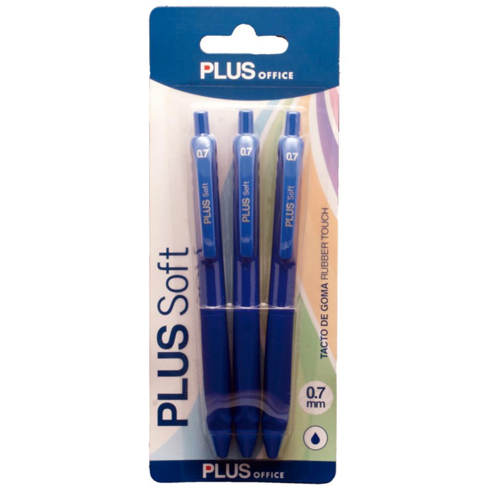 BOLIGRAFO PLUS SOFT 2 AZUL BLISTER
