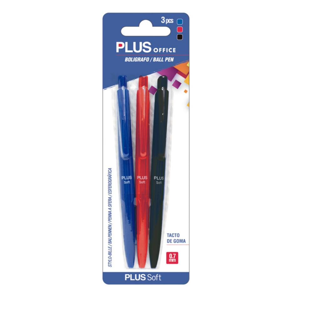 BOLIGRAFO PLUS SOFT2 3COL BLISTER