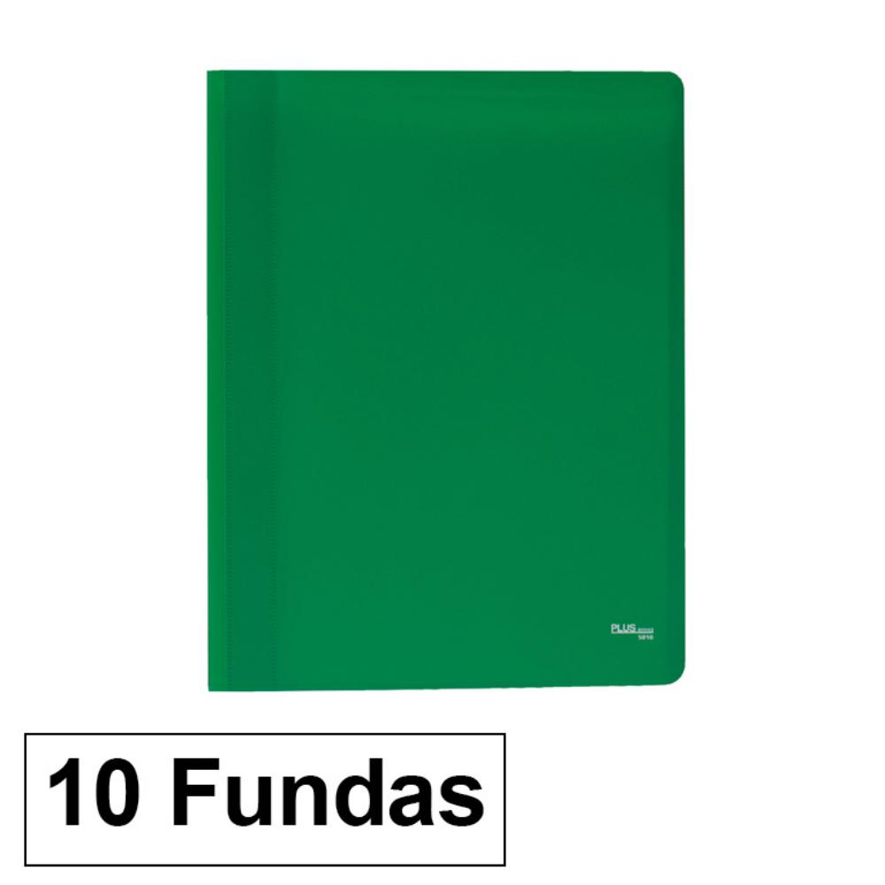 CARPETA DE FUNDAS POLIPLÁS OPACO A4 · 10 FUNDAS (VERDE) · PP SEMIRRÍGIDO OPACO · FUNDAS SOLDADAS