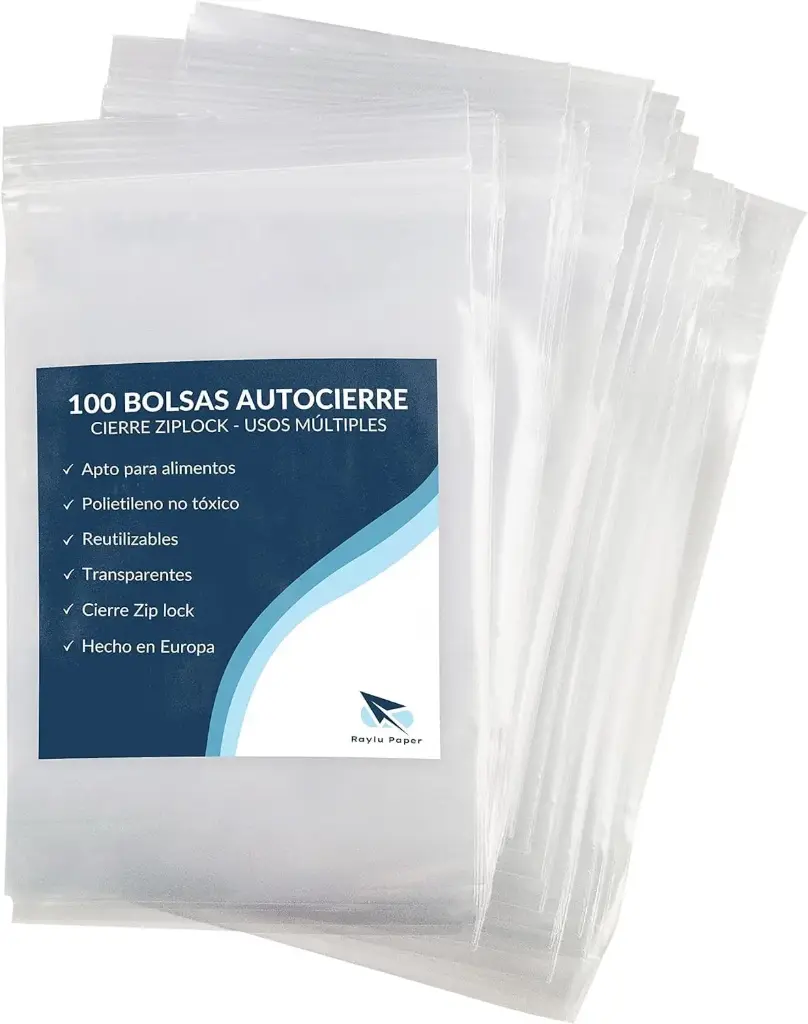 BOLSAS AUTOCIERRE RAYLU 18 × 25 CM · TRANSPARENTES · PACK 100 UDS